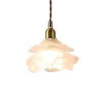 French Style Chandelier, Creative Personality Flower-Shaped Glass Hanging Lamp Lampshade, Flush Mount Ceiling Lighting Fixtures, Hotel Restaurant Coffee Shop Decoration Pendant Light