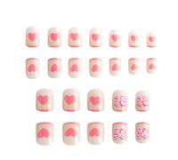 French Styles Press On Nails 24pcs Cuore Art ABS Unghie Finte Durabilità Design Per Le Donne Occasioni Speciali Cuore Su Unghie