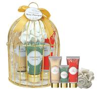 French Tendance - Cofanetto per la cura del corpo invernale féérique - Kit Cocooning donna scrub al tè verde, latte del corpo mela d'amore, gel doccia vaniglia piccante, fiore doccia incluso - Cura