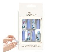 French Tip False Nails, Acrylic Glue on Nails, Wedding Ready False Nails, Long Glue-On Nails for Weddings, Reusable False Nails, Gel Glue Nails for Weddings, French Press on Nail Set