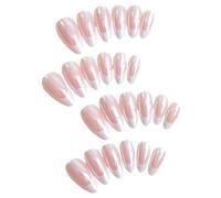 French Tip Press On Nails Copertura completa Unghie finte Mandorla Unghie finte lucide Punta Manicure Forniture per manicure Punta francese Press On Nails Mandorla Unghie finte lucide Unghie finte