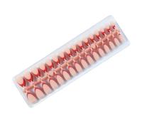 French Tip Set di unghie da incollare, 32 pezzi, a forma di mandorla corta, riutilizzabili, ideali per diversi toni della pelle e stile semplice, da incollare sulle unghie