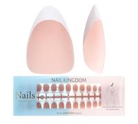 French Tips Gel x Nail Tips, 240 pezzi Unghie finte pre-applicate con primer e base coat, 15 misure Unghie finte in gel morbido for estensione unghie fai da te(Matte White-Deep Bronze S Almond)