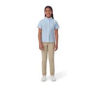 French Toast Big Girls' Short Sleeve Button Down Oxford with Darts, Light Blue, 14