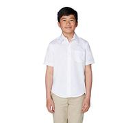 French Toast Camicia da Bambino Elegante, Classica, a Maniche Corte, in Popeline, Bianco, 12