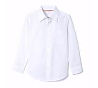 French Toast Camicia da Bambino Elegante, Classica, a Maniche Lunghe, in Popeline, Bianco, 12