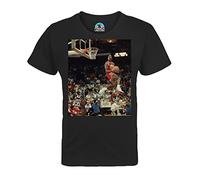 French Unicorn T-Shirt da bambino unisex Michael Jordan Dunk Contest 1988 Reverse Basketball, Nero , 10 anni