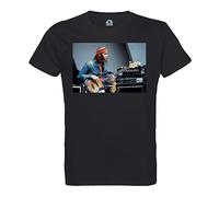 French Unicorn T-Shirt Uomo Girocollo Cotone Bio Jaco Pastorius Bass Jazz Jazzbass Vintage Artista, Noir, M