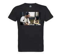 French Unicorn T-Shirt Uomo Girocollo Cotone Bio Jean Reno Nathalie Portman Leon Film Action Armi Cinema, Nero , XL