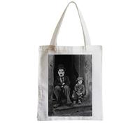French Unicorn Tote bag Borsa Shopping Star Famoso Charlie Chaplin Attore Vecchio Cinema Originale 1, bianco, Taglia unica