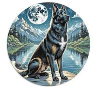 French Wolf Dog 1000 Pezzi Jigsaw Puzzle Giochi Educativi Relief Dello Stress Jigsaw Rotondo Gioco Di Sfida Unica Per Regali Di Viaggio, Presente 1000pcs (67.5x67.5cm)