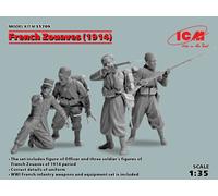 French Zouaves (1914) (4 Figures) (100% New Molds) 1:35 Plastic Model Kit ICM