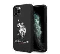 FRenchCase - Cover US Polo Assn Silicone Liquido Nero per Apple Iphone 11 Pro Max