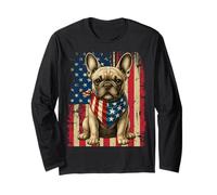 Frenchie 4 luglio Cane francese bandiera USA Dov'è la zampa Maglia a Manica