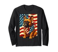 Frenchie 4 luglio Cane francese bandiera USA Dov'è la zampa Maglia a Manica