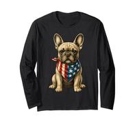 Frenchie 4 luglio Cane francese bandiera USA Dov'è la zampa Maglia a Manica