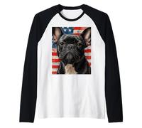 Frenchie 4 luglio Cane francese bandiera USA Dov'è la zampa Maglia con Maniche Raglan