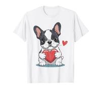 Frenchie Bulldog Francese Cuori Regali di San Valentino Maglietta