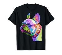 Frenchie Bulldog Francese Ritratto Pop Art Bouledogue Maglietta