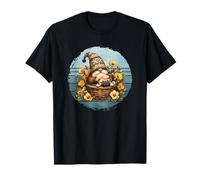 Frenchie Dad Gnome On Retro Sunset For Garden Lover Dog Mom Maglietta