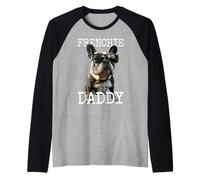 Frenchie Daddy Papà Festa del Papà Bulldog Francese Maglia con Maniche Raglan