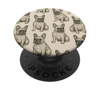 Frenchie estetico disegnato a mano del bulldog francese PopSockets PopGrip Adesivo