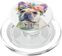 Frenchie Fiore Corona Ritratto Opera D'arte Regalo Pet PopSockets PopGrip per MagSafe