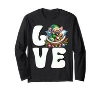 Frenchie Love Christmas Vibes for Dog Mom French Bulldog Maglia a Manica