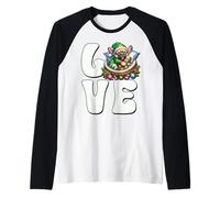 Frenchie Love Christmas Vibes for Dog Mom French Bulldog Maglia con Maniche Raglan
