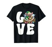 Frenchie Love Christmas Vibes for Dog Mom French Bulldog Maglietta