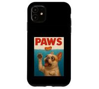 Frenchie Paws Chasing Hot Dog Arte funky del Bulldog francese Custodia per iPhone 11