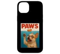 Frenchie Paws Chasing Hot Dog Arte funky del Bulldog francese Custodia per iPhone 14 Plus