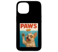 Frenchie Paws Chasing Hot Dog Arte funky del Bulldog francese Custodia per iPhone 15