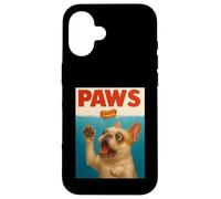 Frenchie Paws Chasing Hot Dog Arte funky del Bulldog francese Custodia per iPhone 16