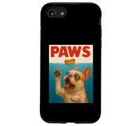 Frenchie Paws Chasing Hot Dog Arte funky del Bulldog francese Custodia per iPhone SE (2020) / 7/8