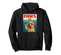 Frenchie Paws Chasing Hot Dog Arte Funky del Bulldog Francese Felpa con Cappuccio
