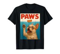 Frenchie Paws Chasing Hot Dog Arte Funky del Bulldog Francese Maglietta