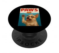 Frenchie Paws Chasing Hot Dog Arte funky del Bulldog francese PopSockets PopGrip Adesivo