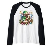 Frenchie Puppy for Xmas with French Bulldog Christmas Vibes Maglia con Maniche Raglan