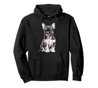 Frenchie Puppy Sketch Drawing Art Amante dei Cani Felpa con Cappuccio