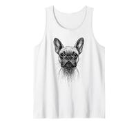 Frenchies Lover Astratto Scarabocchio Scribble Art French Bulldog Canotta