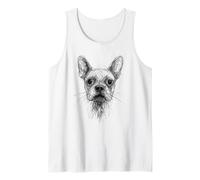 Frenchies Lover Astratto Scarabocchio Scribble Art French Bulldog Canotta