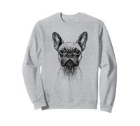 Frenchies Lover Astratto Scarabocchio Scribble Art French Bulldog Felpa