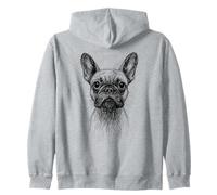Frenchies Lover Astratto Scarabocchio Scribble Art French Bulldog Felpa con Cappuccio