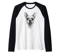 Frenchies Lover Astratto Scarabocchio Scribble Art French Bulldog Maglia con Maniche Raglan
