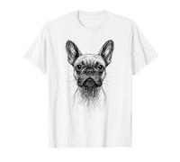 Frenchies Lover Astratto Scarabocchio Scribble Art French Bulldog Maglietta