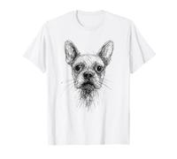 Frenchies Lover Astratto Scarabocchio Scribble Art French Bulldog Maglietta