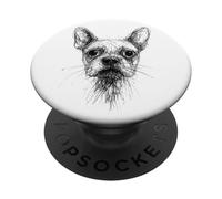 Frenchies Lover Astratto Scarabocchio Scribble Art French Bulldog PopSockets PopGrip Adesivo