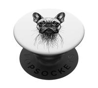Frenchies Lover Astratto Scarabocchio Scribble Art French Bulldog PopSockets PopGrip Adesivo