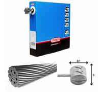 Freni a cavo 1x19 fili inox Ø1,5mm testa a T Ø7x6 Elvedes (x100) Argento